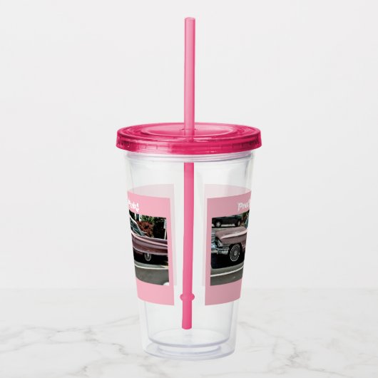  in de roze Acrylcup van Cadillac Acryl Drinkbeker (Rechts)