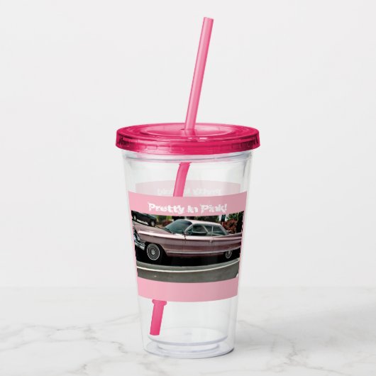 in de roze Acrylcup van Cadillac Acryl Drinkbeker (Achterkant)