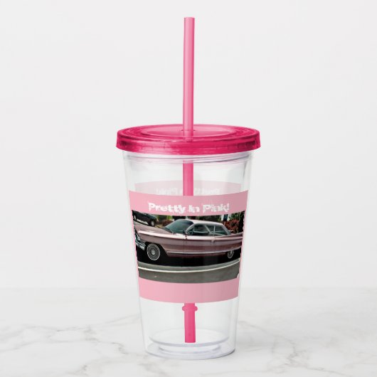 in de roze Acrylcup van Cadillac Acryl Drinkbeker (Voorkant)