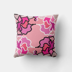 In de roze mid-century geometrische patroon kunst kussen