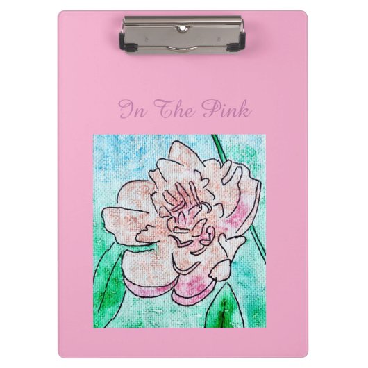 In de Roze Pioen Klembord (Voorkant)