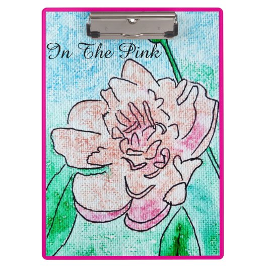 In de roze pioen klembord (Voorkant)