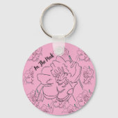 In de Roze Pioen Sleutelhanger (Achterkant)