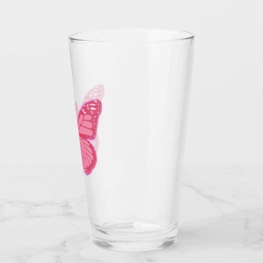 In de roze vlinder glas (Links)