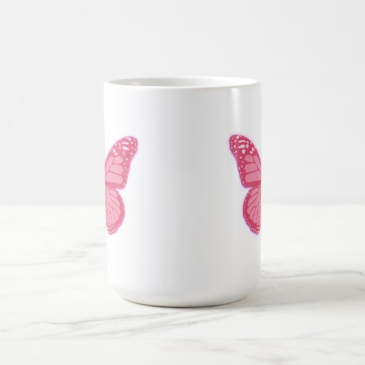 In de roze vlinder koffiemok (Center)
