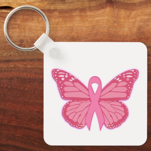 In de roze vlinder sleutelhanger (Voorkant)