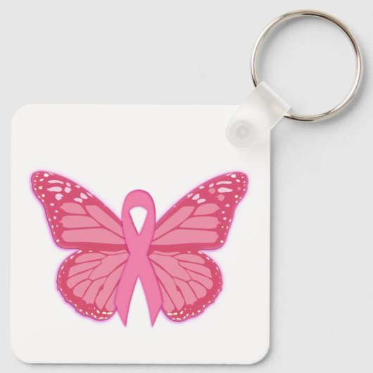 In de roze vlinder sleutelhanger (Achterkant)