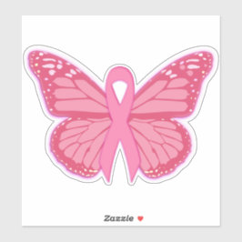 In de roze vlinder sticker