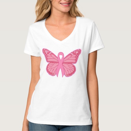In de roze vlinder t-shirt (Voorkant)