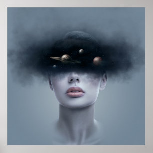 In de ruimte. poster