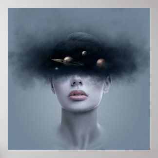 In de ruimte. poster