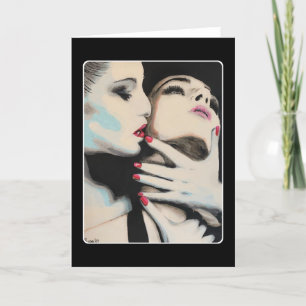 'In de schaduw' Schilderij op een Bedankkaart