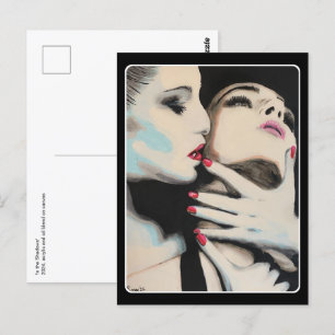 'In de schaduw' Schilderij op een Briefkaart