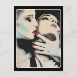 'In de schaduw' Schilderij op een Briefkaart