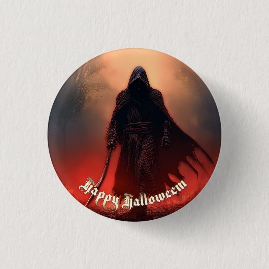 In de schaduw van de Grim Reaper - Halloween Butto Ronde Button 3,2 Cm (Voorkant)