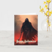 In de schaduw van de Grim Reaper - Halloween Kaart (Gele Bloem)