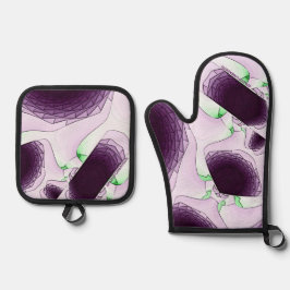 In de schaduw van de kleur Violet Ovenwant & Pannenlap Set