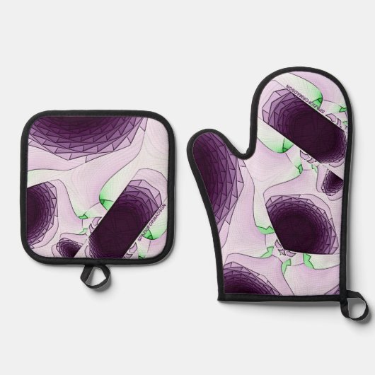 In de schaduw van de kleur Violet Ovenwant & Pannenlap Set (Voorkant)