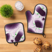 In de schaduw van de kleur Violet Ovenwant & Pannenlap Set (Top down)