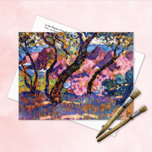 In de schaduw van dennen Théo van Rysselberghe Briefkaart