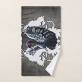 In de schaduw van elegantie: een zwarte zwaan. bad handdoek (Handdoek)