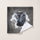 In de schaduw van elegantie: een zwarte zwaan. bad handdoek (Wasdoekje)