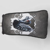 In de schaduw van elegantie: een zwarte zwaan. golfheadcover (Voorkant)