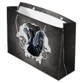 In de schaduw van elegantie: een zwarte zwaan. groot cadeauzakje (Achterkant Gekanteld)