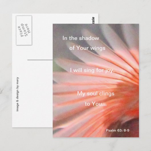 In de schaduw van Zijn vleugels Briefkaart (Voorkant / Achterkant)