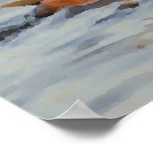 In de schemering Hippopotamus Portrait Poster (Hoek)