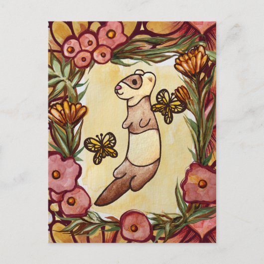 "In de schilderachtige Ferret Garden, een toegewij Briefkaart (Voorkant)