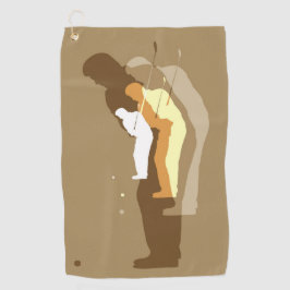 "In de schommel" linkshandige golfhanddoek