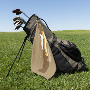 "In de schommel" linkshandige golfhanddoek