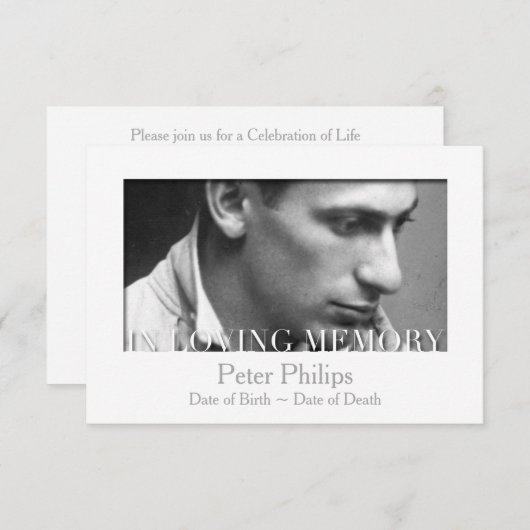 In de Sjabloon Loving Memory Celebration of Life Kaart (Voorkant / Achterkant)