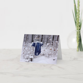 in de sneeuw staan... feestdagen kaart