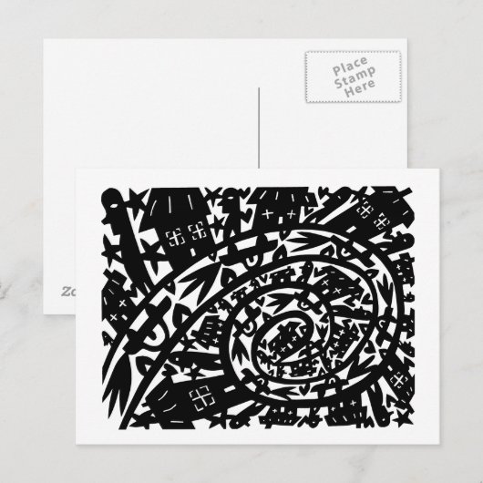 In de stad briefkaart (Voorkant / Achterkant)