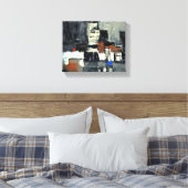 In de stad canvas afdruk (Insitu (Slaapkamer))