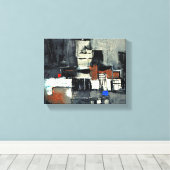 In de stad canvas afdruk (Insitu (Houten vloer))