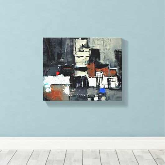 In de stad canvas afdruk (Insitu (Houten vloer))