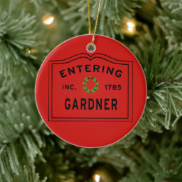 In de stad Massachusetts Gardner Keramisch Ornament