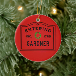 In de stad Massachusetts Gardner Keramisch Ornament
