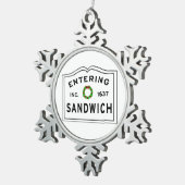 In de stad Massachusetts Sandwich Tin Sneeuwvlok Ornament (Rechts)