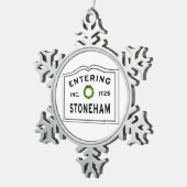 In de stad Massachusetts Stoneham Tin Sneeuwvlok Ornament (Rechts)