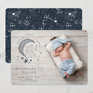 In de Stars Constellation Birth Announce geschreve Kaart