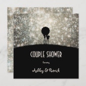 In de Stars Couple Shower geschreven Kaart (Voorkant / Achterkant)