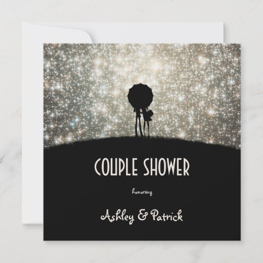 In de Stars Couple Shower geschreven Kaart (Voorkant)