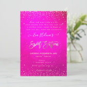 In de Stars Sweet 16, Flashy Neon Pink Kaart (Staand voorkant)
