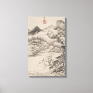 In de stijl van diverse oude meesters   B&W Canvas Afdruk
