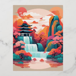 In de stijl van traditionele Chinese meticulouspai Folie Feestdagen Briefkaart