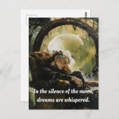 In de stilte van de maan worden dromen gefluisterd briefkaart (Voorkant / Achterkant)